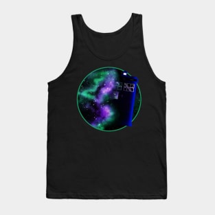 TARDIS with purple & green in circle Tank Top